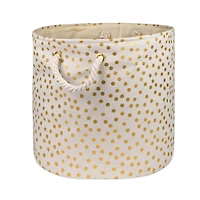 DII® Medium Round Gold Dots Polyester Bin