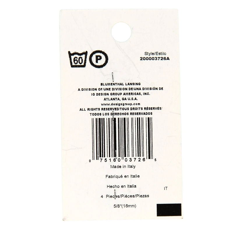 Spectrum Cool 5/8" Blue 4-Hole Buttons, 4ct.