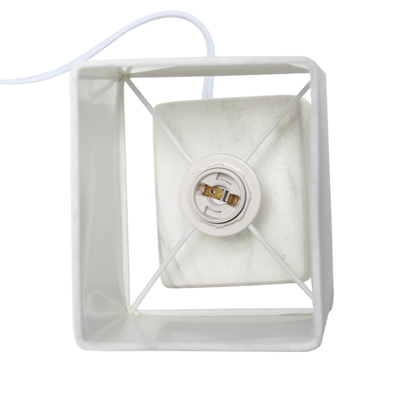 Simple Designs White Marbled Ceramic Table Lamp