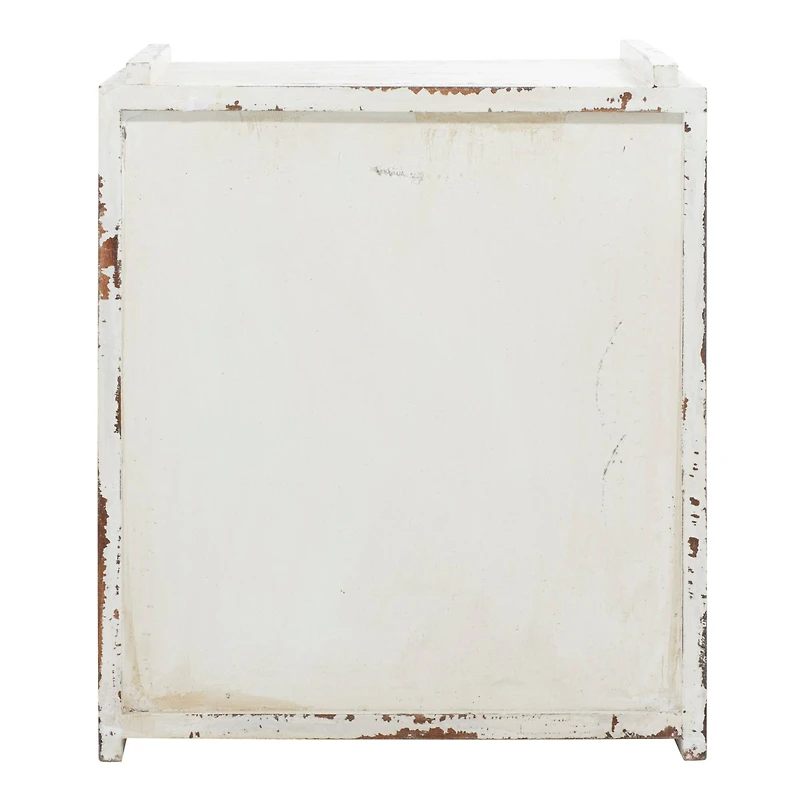 16" White Wood Farmhouse Wine Rack