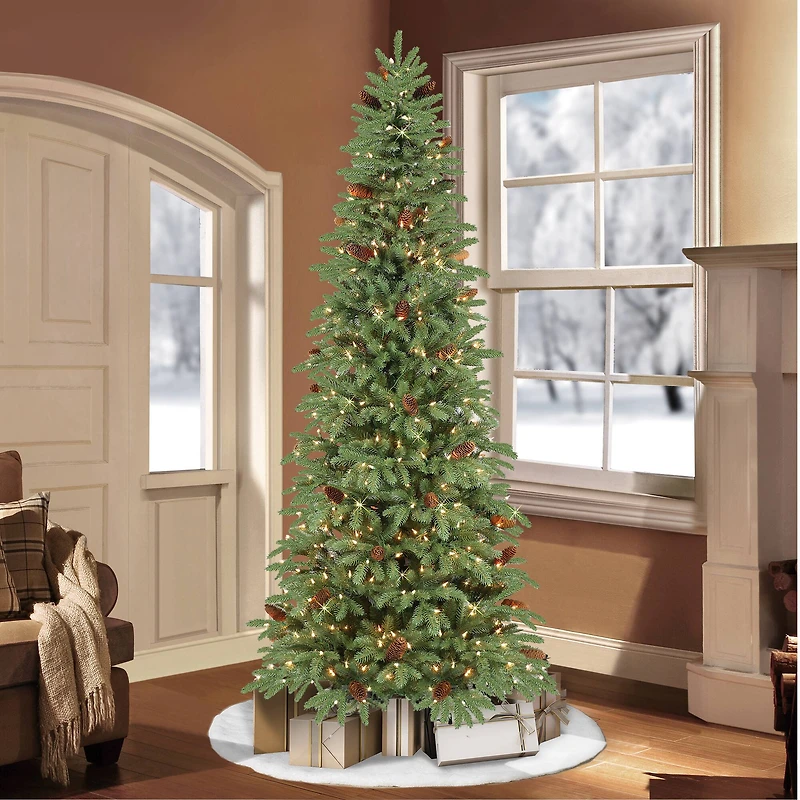 7.5ft. Pre-Lit Slim Montville Spruce Artificial Christmas Tree, Clear Lights