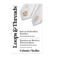 Floral Iron-On Embroidery Transfer Set by Loops & Threads®