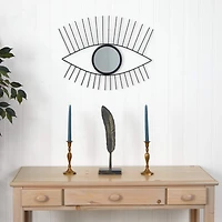 24" Black Metal Eye Wall Mirror