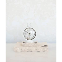 Hello Honey® 6" Pewter Mantel Clock with Birds