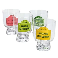 Hello Honey® 10oz. Parisian Street Sign Footed Drinking Glass, 12ct.