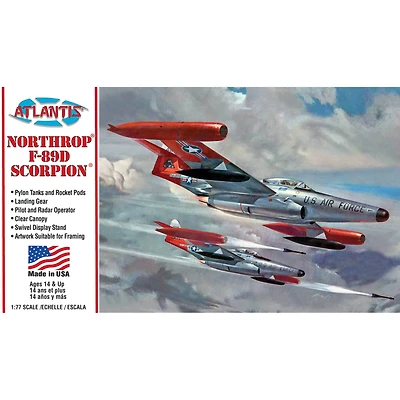 Atlantis® Northrop F-89D Scorpion Plastic Model Kit with Swivel Stand