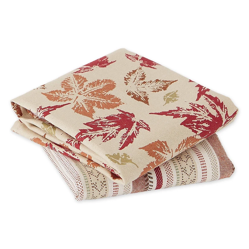 DII® Rustic Leaves Dishtowel Set