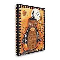 Stupell Industries Seasonal Autumn Owl Moonlit Night Canvas Wall Art