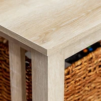 Walker Edison 40" White Oak Mission Storage Coffee Table with Baskets