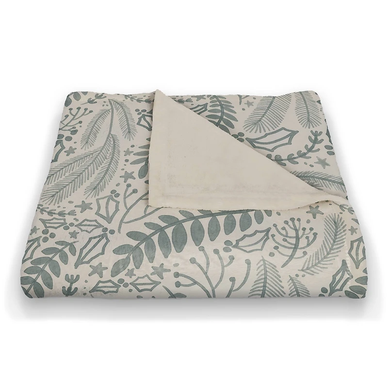 Green Winter Pattern 50" x 60" Coral Fleece Blanket