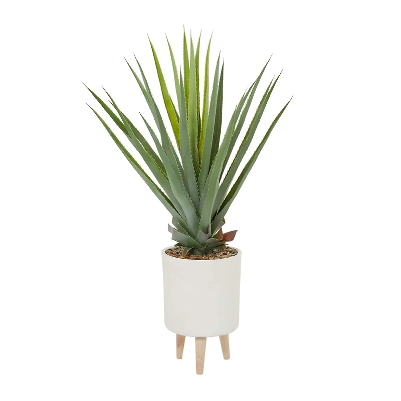3.5" Potted Modern Style Aloe Vera Artificial Foliage