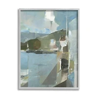 Stupell Industries Blue & Green Abstract Coastal Landscape with Gray Frame Wall Accent