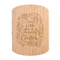 We Wish You a Merry Christmas 11" x 8" Redwood Oval Cutting Board