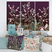 Designart - Chinoiserie With Birds and Peonies I