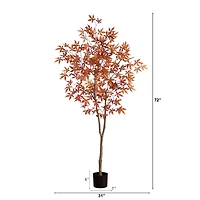 6ft. Orange Japanese Maple Artificial Potted Tree