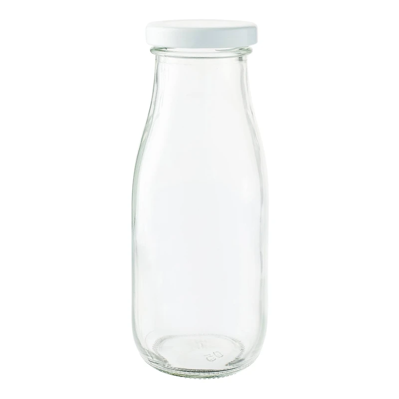 Ashland® Glass Milk Bottles with Lids, 6 Pack