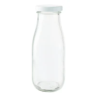 Ashland® Glass Milk Bottles with Lids, 6 Pack