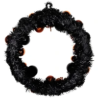18'' Unlit Orange Spiders and Ornaments Halloween Wreath