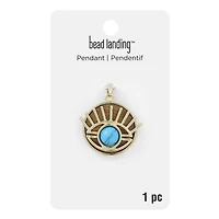 Gold & Blue Evil Eye Pendant by Bead Landing™