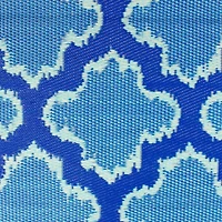 Blue Quatrefoil Rectangular Outdoor Area Rug, 4ft. x 6ft.