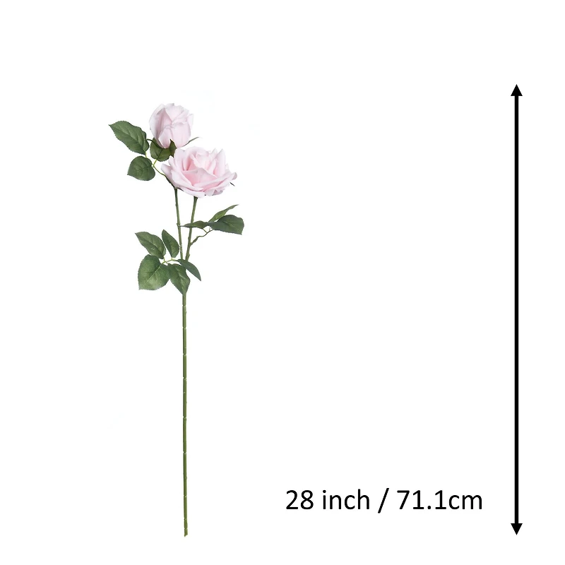 28" Double Rose Faux Real Stem by Ashland