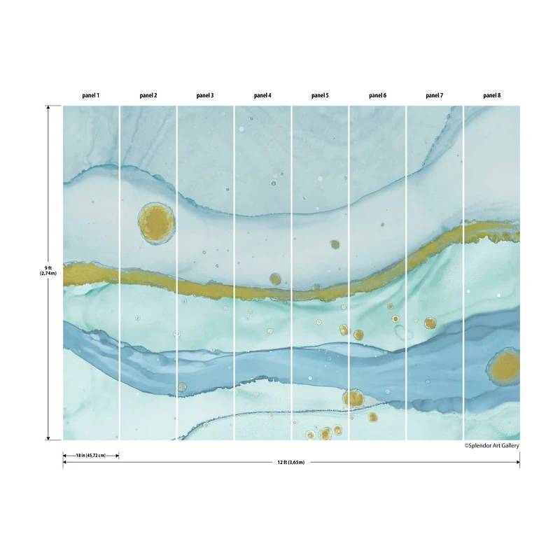 RoomMates Sea Foam Peel & Stick Wallpaper Mural