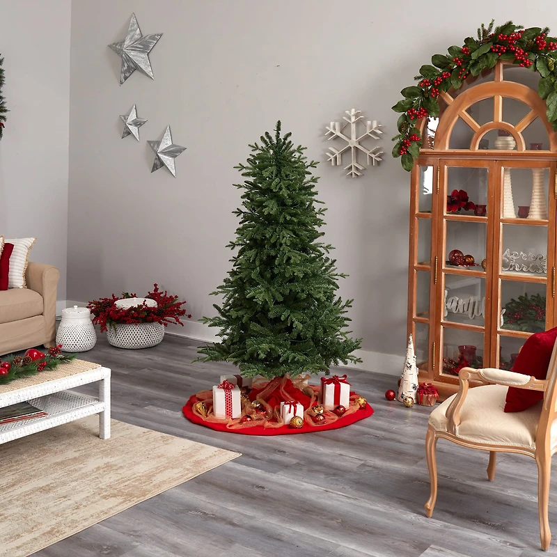 6ft. Pre-Lit Montreal Spruce Artificial Christmas Tree, White LED Lights