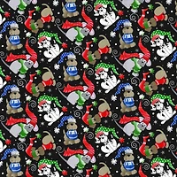 Fabric Traditions Christmas Black Winter Dogs Cotton Fabric