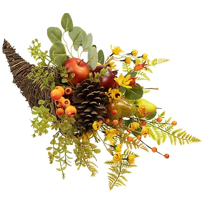 20" Apple & Pear Cornucopia Fall Harvest Decoration