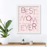 Best Mom Ever White Framed Print under Plexiglass