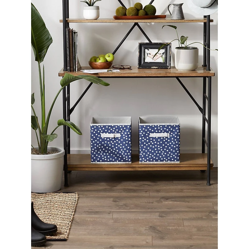 DII® 11" French Blue & White Dots Storage Cube, 2ct.