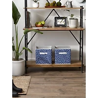 DII® 11" French Blue & White Dots Storage Cube, 2ct.