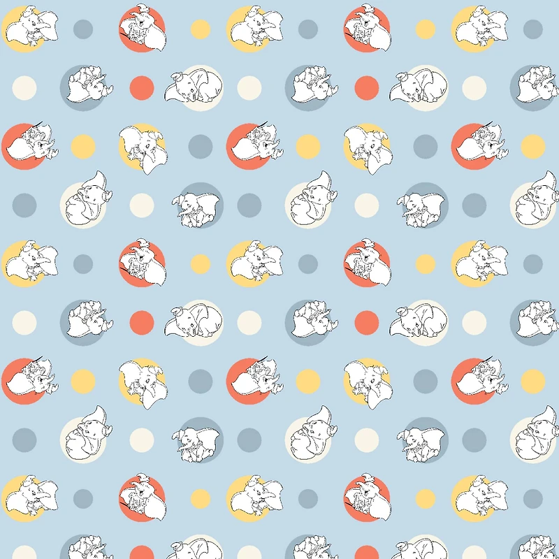 Disney® Classics Dumbo Light Blue Polka Dot Cotton Fabric