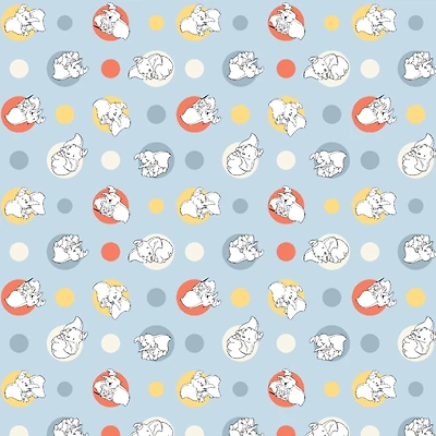Disney® Classics Dumbo Light Blue Polka Dot Cotton Fabric