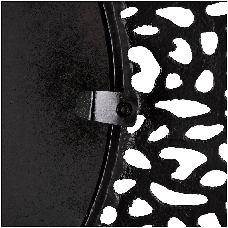 45" Black Abstract Aluminum Wall Mirror with Open Lattice Frame