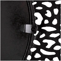 45" Black Abstract Aluminum Wall Mirror with Open Lattice Frame