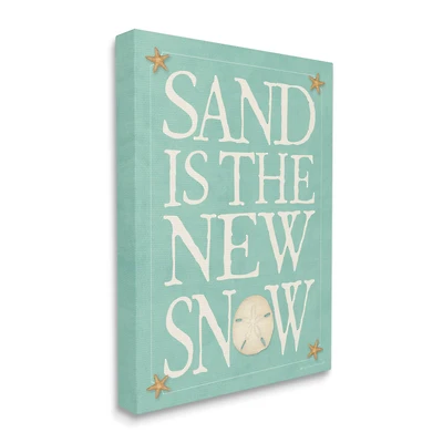 Stupell Industries Sand is the New Snow Nautical Winter Starfish Canvas Wall Art