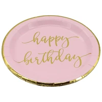 7" & Gold Happy Birthday Snack Plates