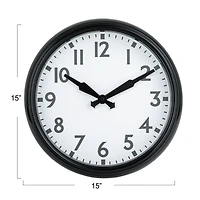 Hello Honey® 15" Black & White Timeless Contrast Round Wall Clock