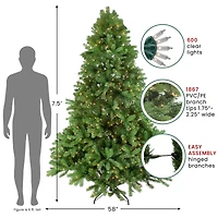7.5ft. Pre-Lit Real Touch™️ Noble Fir Artificial Christmas Tree, Clear Lights