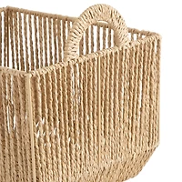 Simplify Vertical Weave Storage Basket with Round Handles