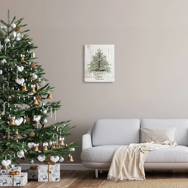 Stupell Industries Rustic Seashell Christmas Tree Canvas Wall Art