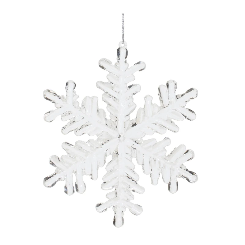 5.5" Clear Acrylic Snowflake Ornaments, 12ct.