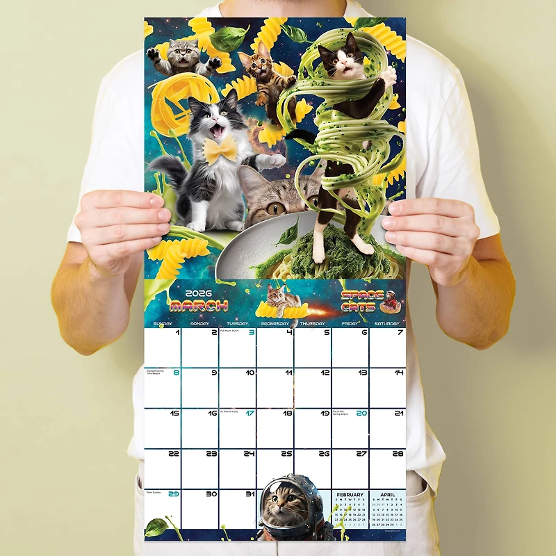 2026 Space Cats Wall Calendar