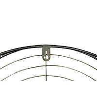 Hello Honey® Round Wall Mirror with Wood Frame and Metal Wire Surround