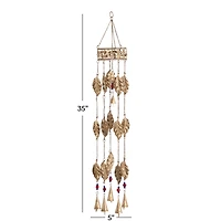 35" Brown Metal Feather Traditional Windchime