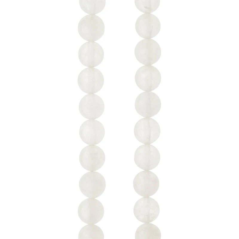 White Quartzite Round Beads, 8mm by Bead Landing™