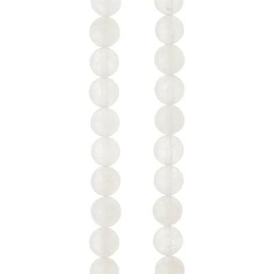 White Quartzite Round Beads, 8mm by Bead Landing™