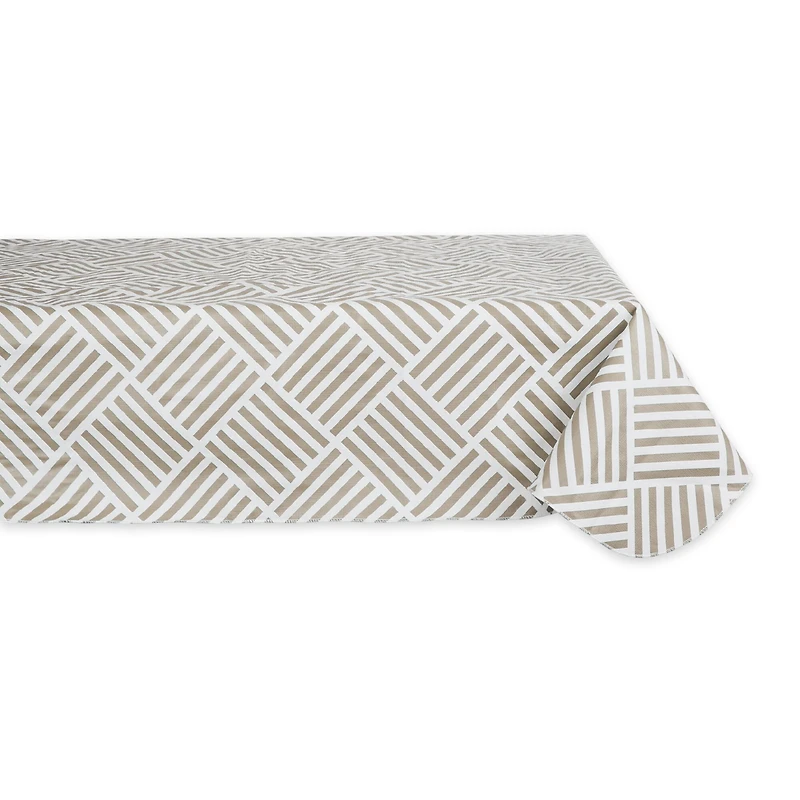 Stone Grid Vinyl Tablecloth 60" x 84"