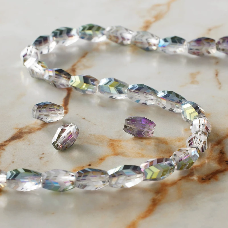 AB Glass Faceted Oval Beads, 11mm by Bead Landing™